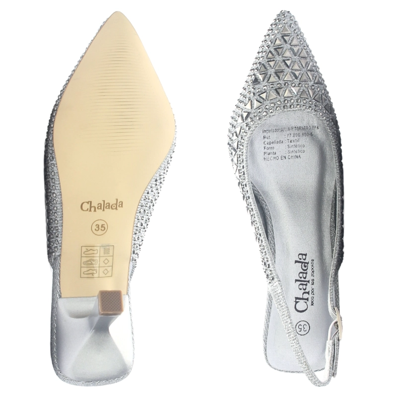 ZAPATO MUJER CHALADA HOT-70 PLATEADO OSCURO CASUAL - 7