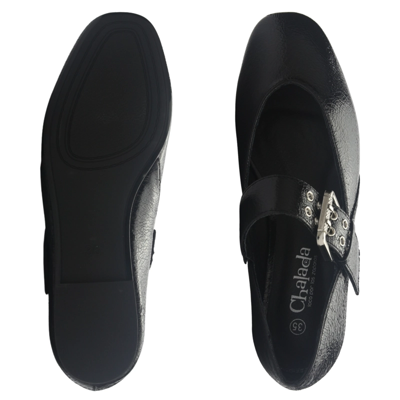 BALLERINA MUJER  CHALADA CORSA-20 NEGRO CASUAL - 7