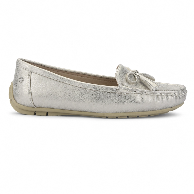 MOCASIN PLATEADO MUJER CASUAL CHALADA NAUTICO - 1