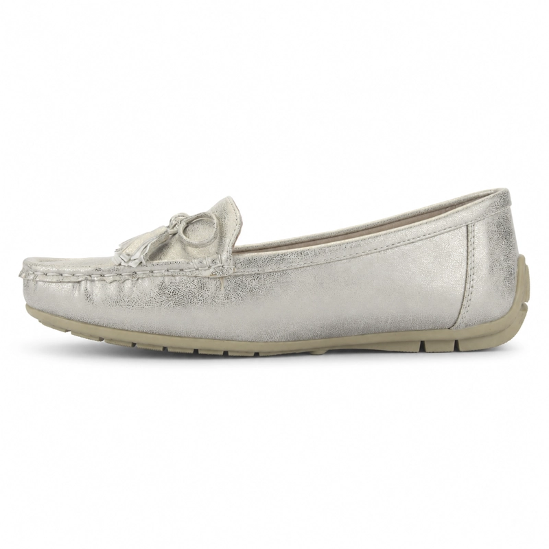 MOCASIN PLATEADO MUJER CASUAL CHALADA NAUTICO - 2