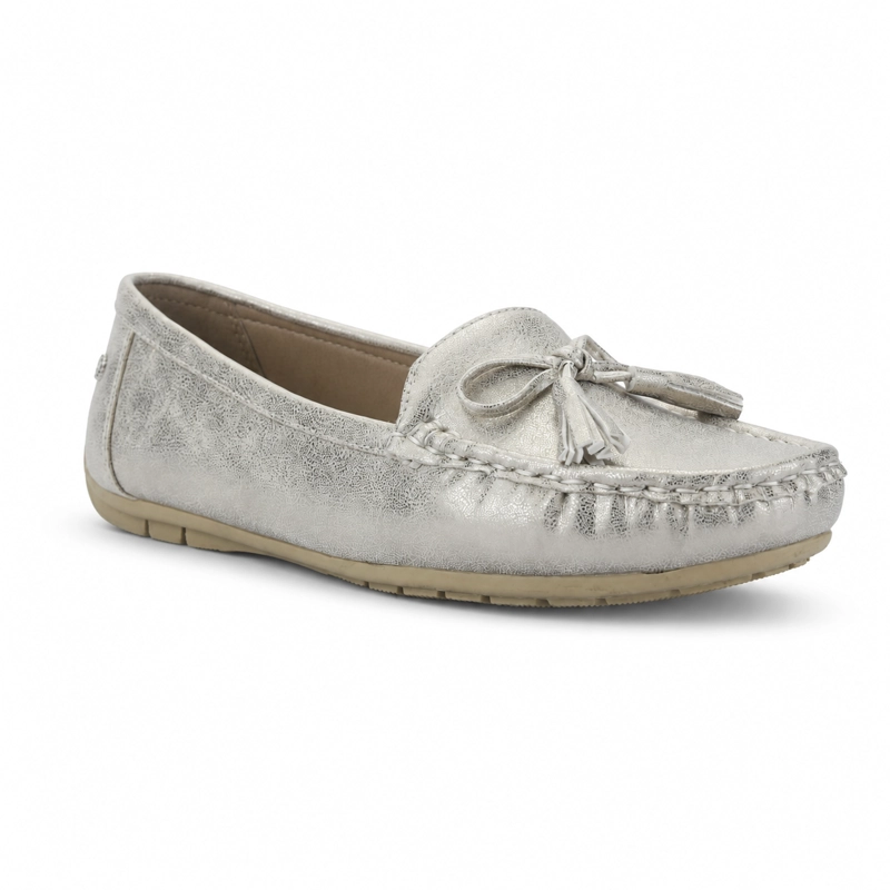 MOCASIN PLATEADO MUJER CASUAL CHALADA NAUTICO - 3