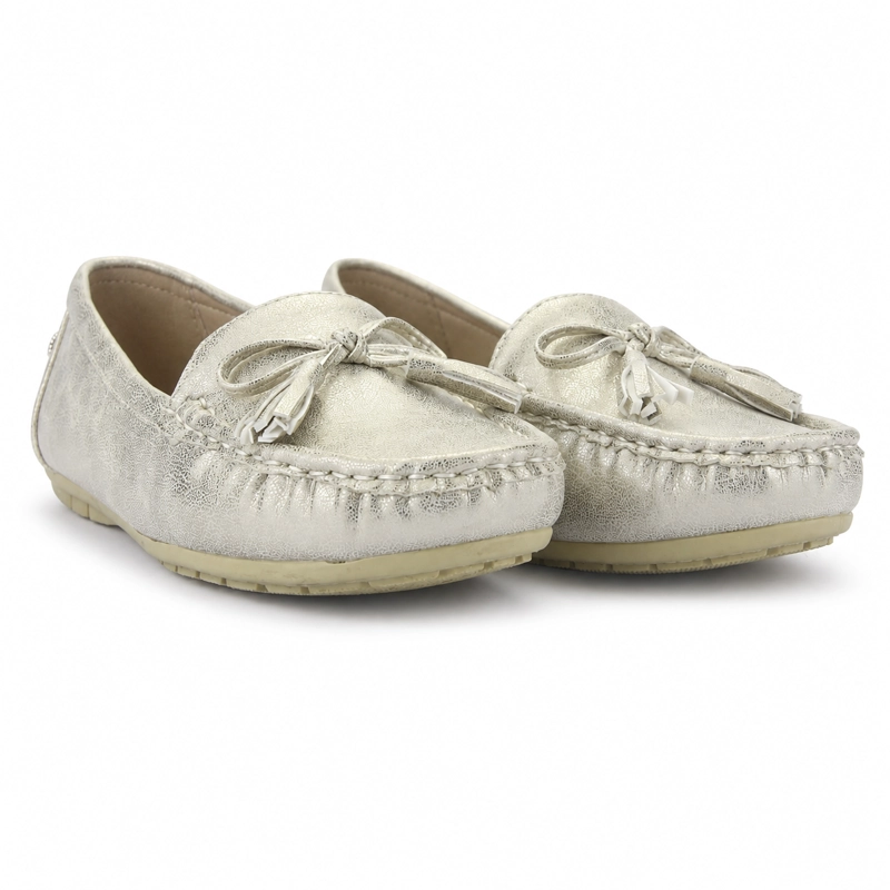 MOCASIN PLATEADO MUJER CASUAL CHALADA NAUTICO - 5