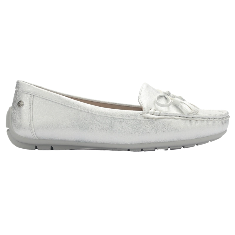 MOCASIN MUJER CASUAL PLATEADO CHALADA NAUTICO-3 - 1