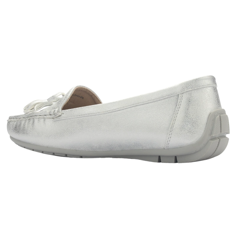 MOCASIN MUJER CASUAL PLATEADO CHALADA NAUTICO-3 - 4