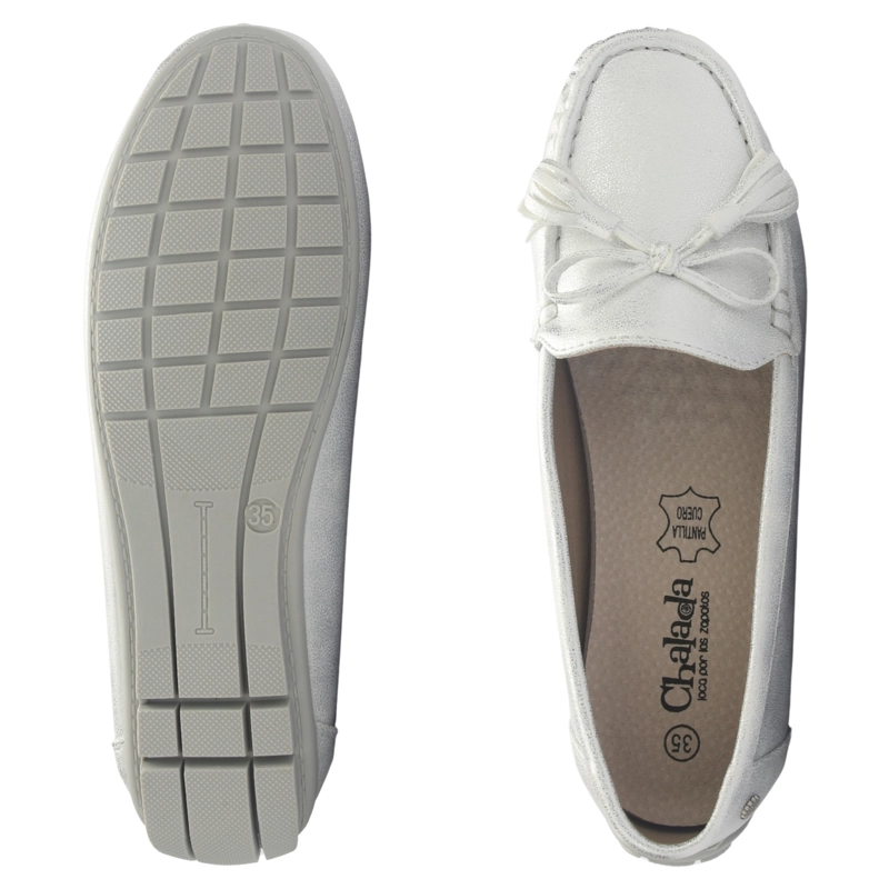 MOCASIN MUJER CASUAL PLATEADO CHALADA NAUTICO-3 - 5