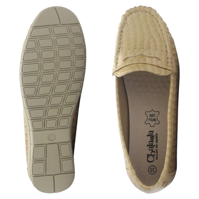 MOCASIN MUJER CHALADA MAYA-1 BEIGE CASUAL - 5