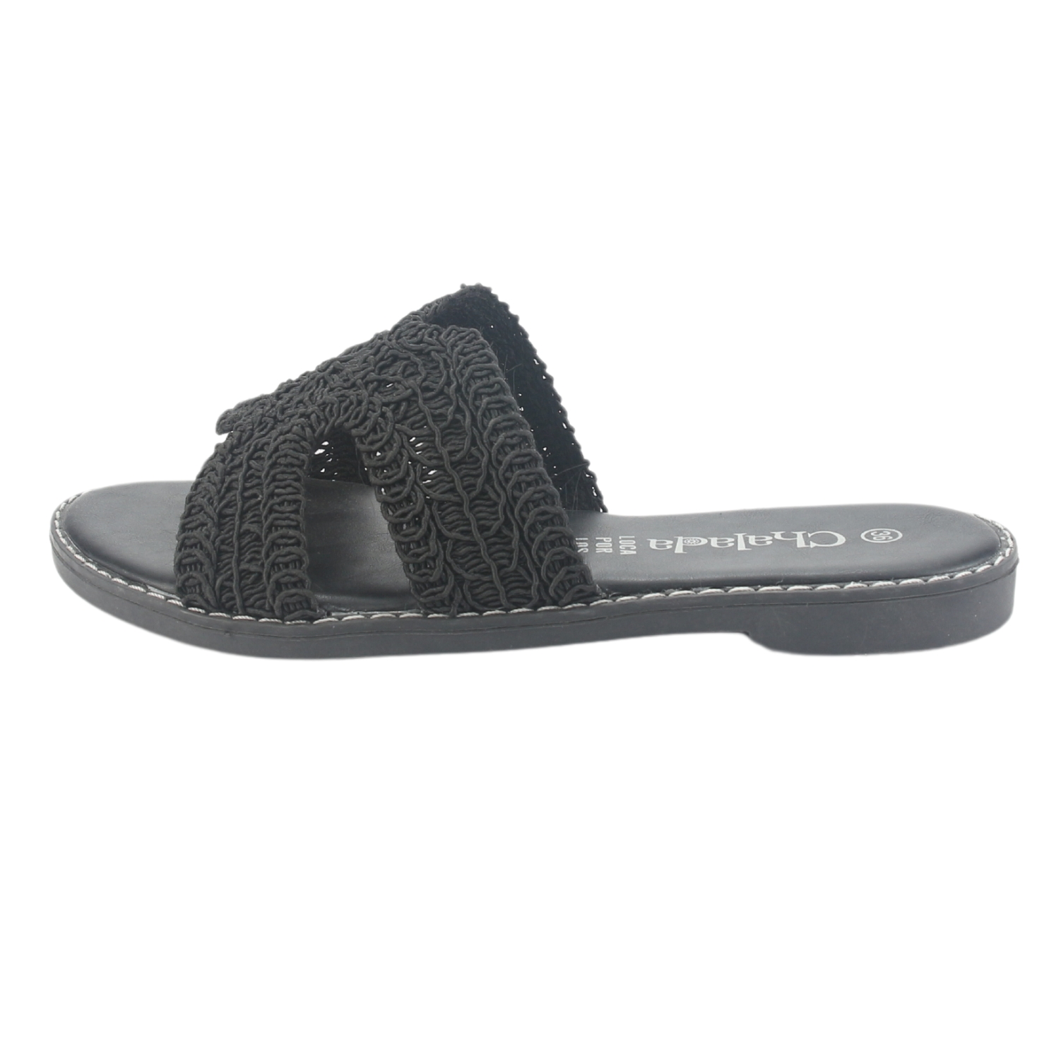 SANDALIA CHALADA MUJER CRETA-16 NEGRO CASUAL - 1