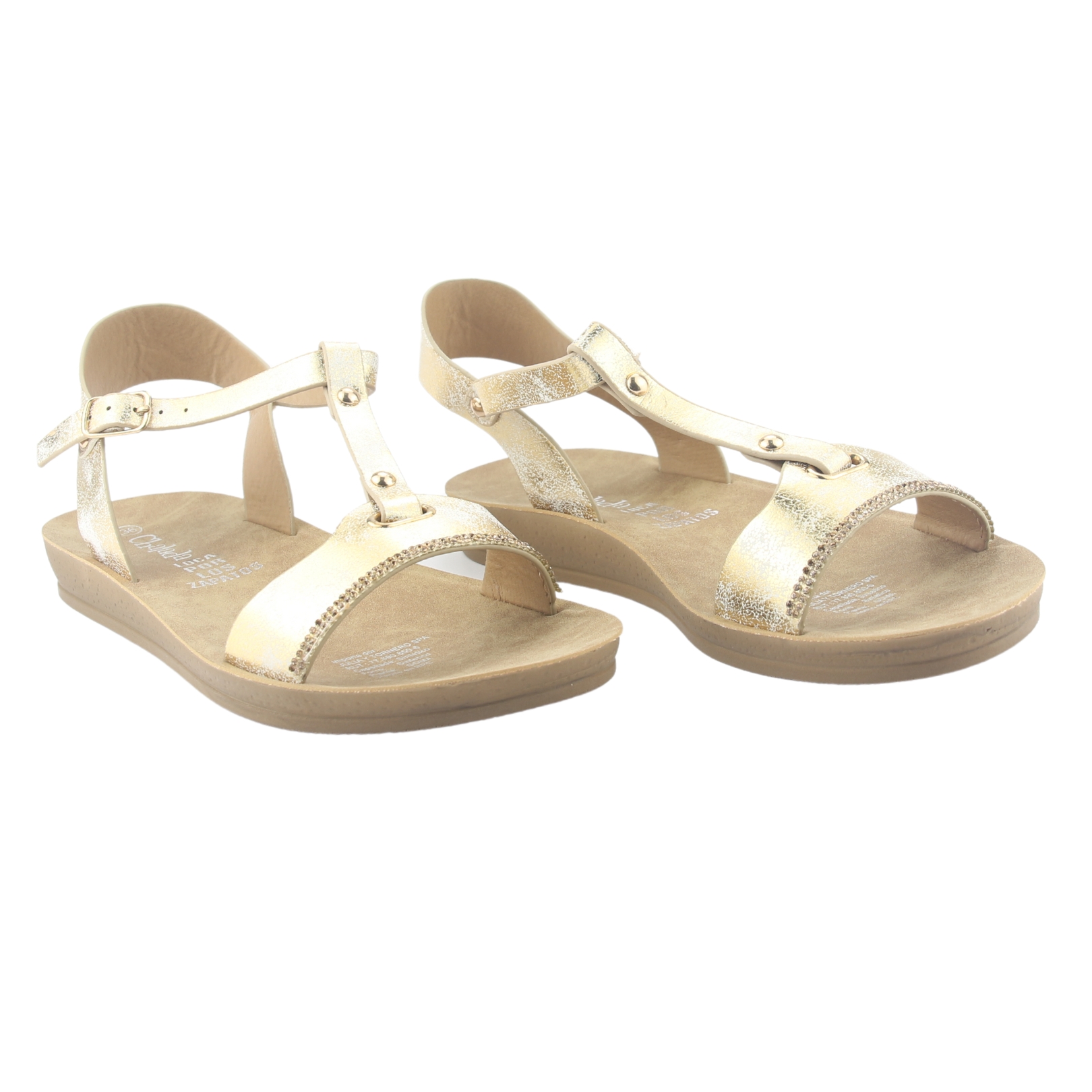 SANDALIA CHALADA MUJER QUANTA-3 DORADO CASUAL - 5