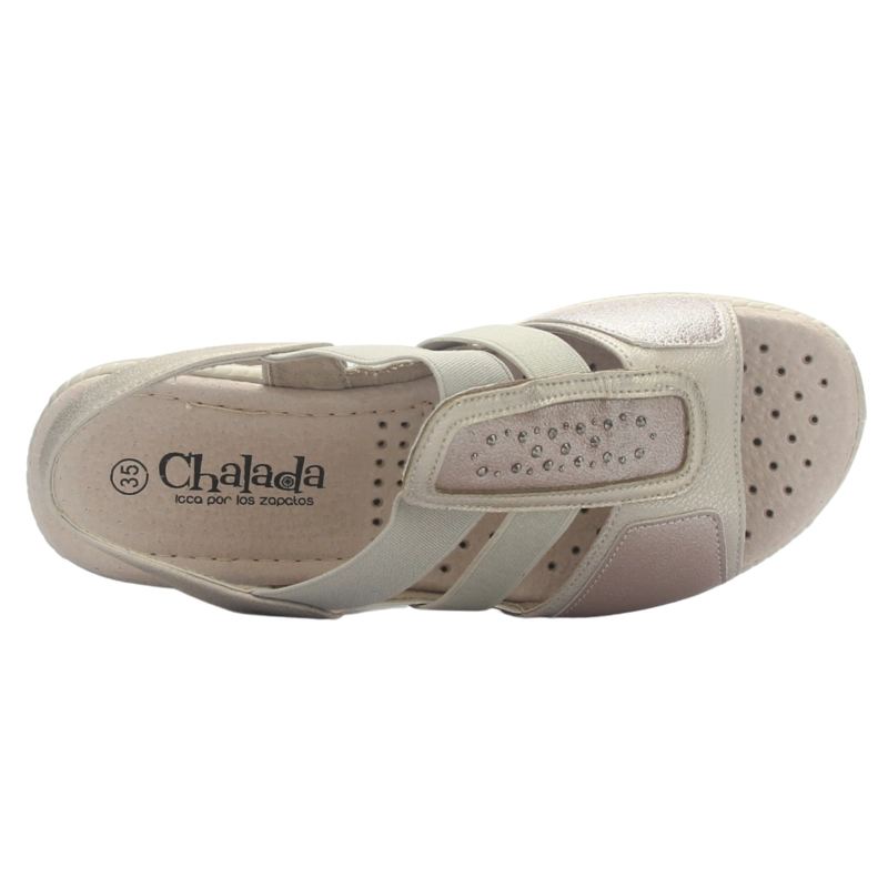 SANDALIA MUJER CHALADA LUPE-4 CHAMPAGNE CASUAL - 5