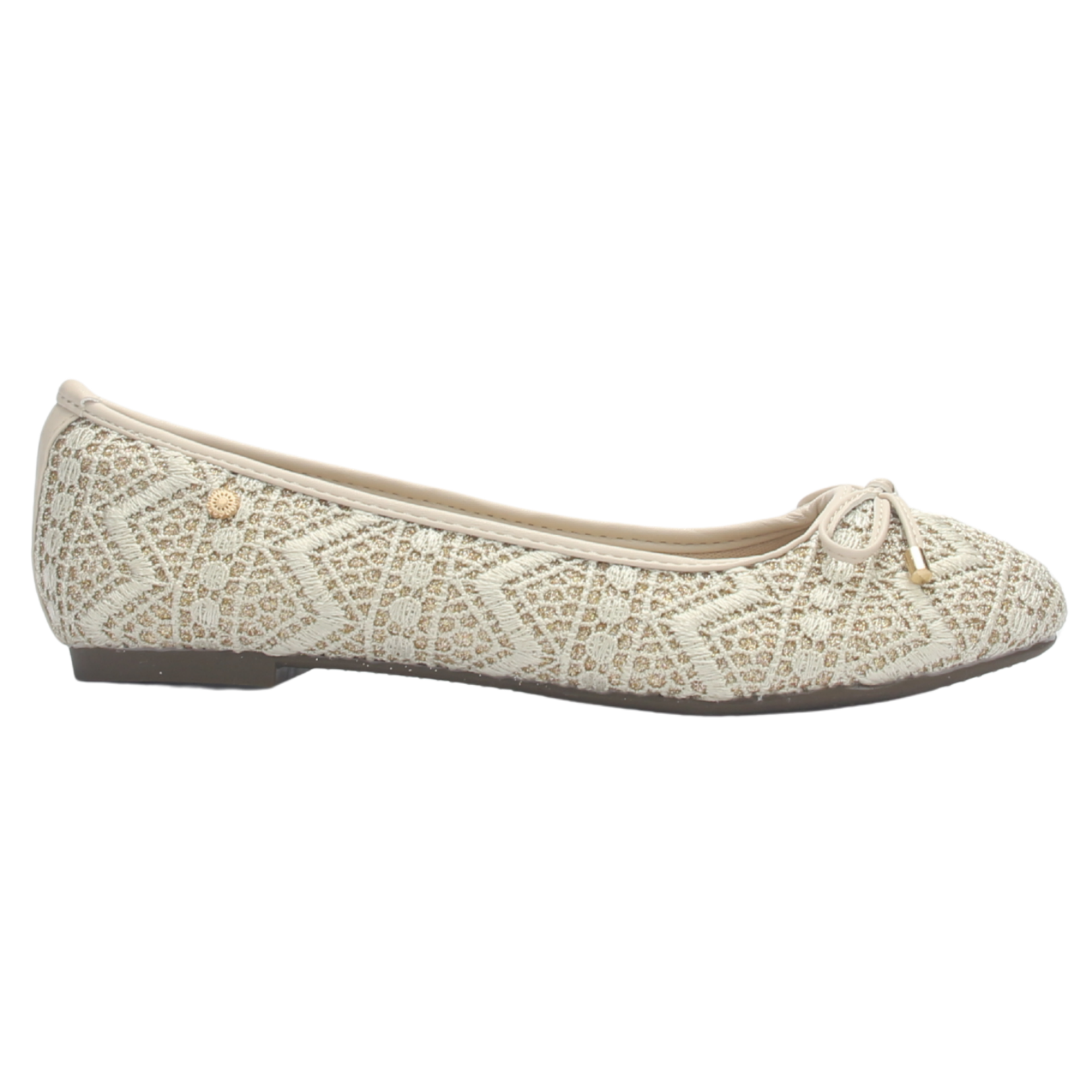 BALLERINA MUJER CHALADA NATHAN-27 DORADO CASUAL - 1