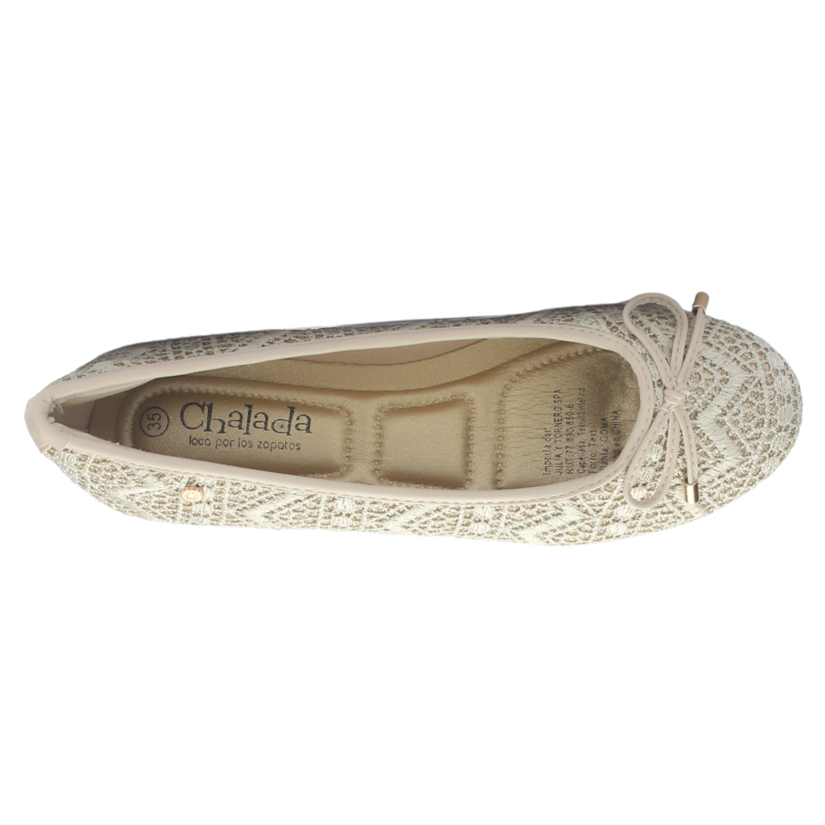BALLERINA MUJER CHALADA NATHAN-27 DORADO CASUAL - 5