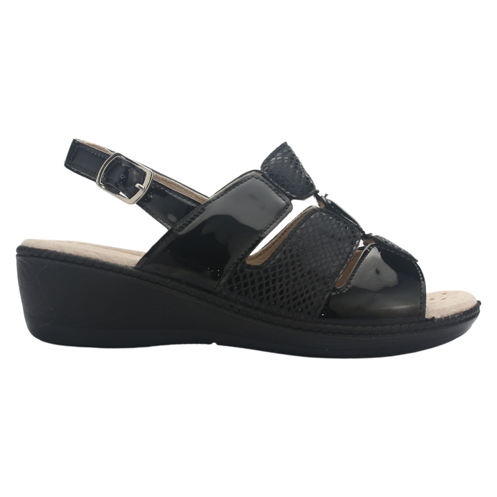 SANDALIA MUJER CHALADA LUPE-85 NEGRO CASUAL - 1