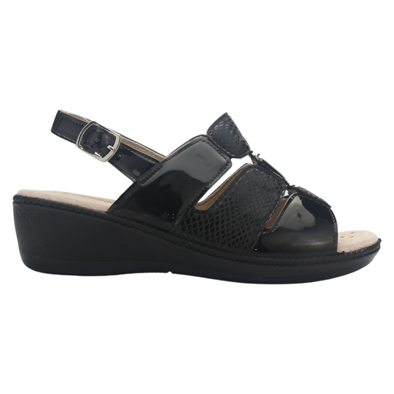 SANDALIA MUJER CHALADA LUPE-85 NEGRO CASUAL - 1