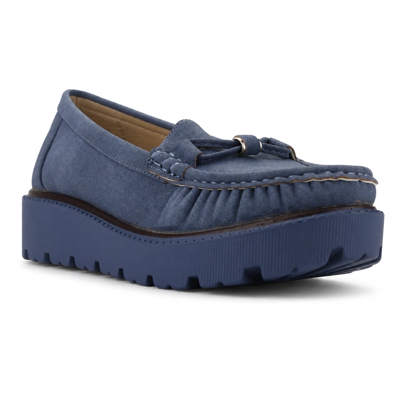 MOCASIN AZUL MUJER CASUAL CHALADA GRAN - 3