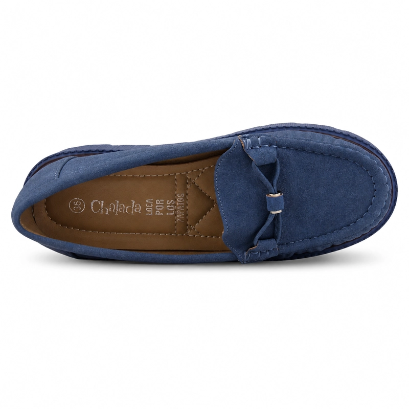 MOCASIN AZUL MUJER CASUAL CHALADA GRAN - 5