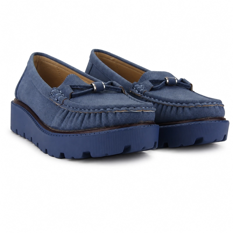 MOCASIN AZUL MUJER CASUAL CHALADA GRAN - 7