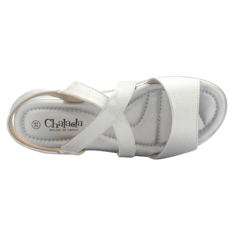 SANDALIA MUJER CHALADA FLORO-6 PLATEADO CASUAL - 5