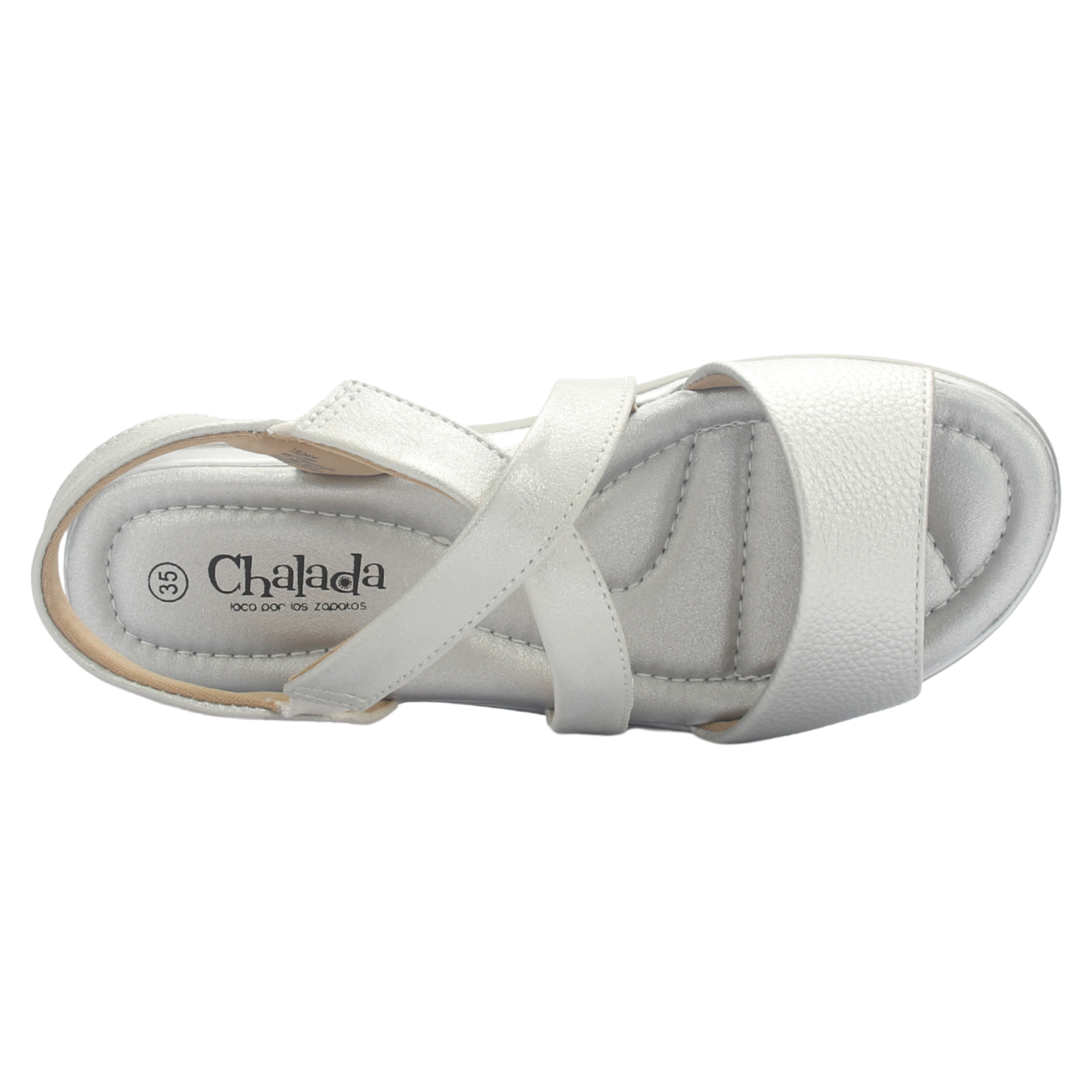 SANDALIA MUJER CHALADA FLORO-6 PLATEADO CASUAL - 5