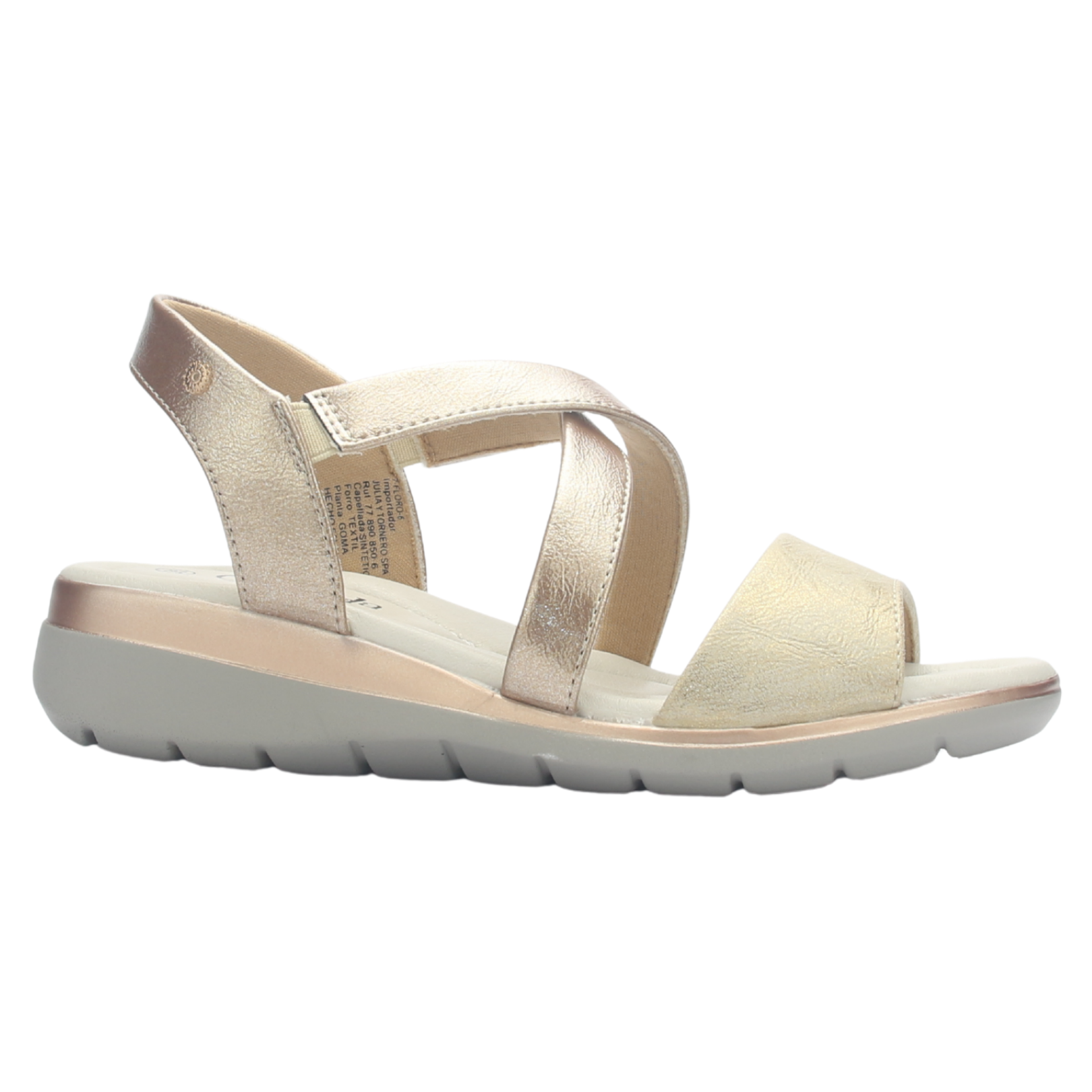 SANDALIA MUJER CHALADA FLORO-6 DORADO CASUAL - 1