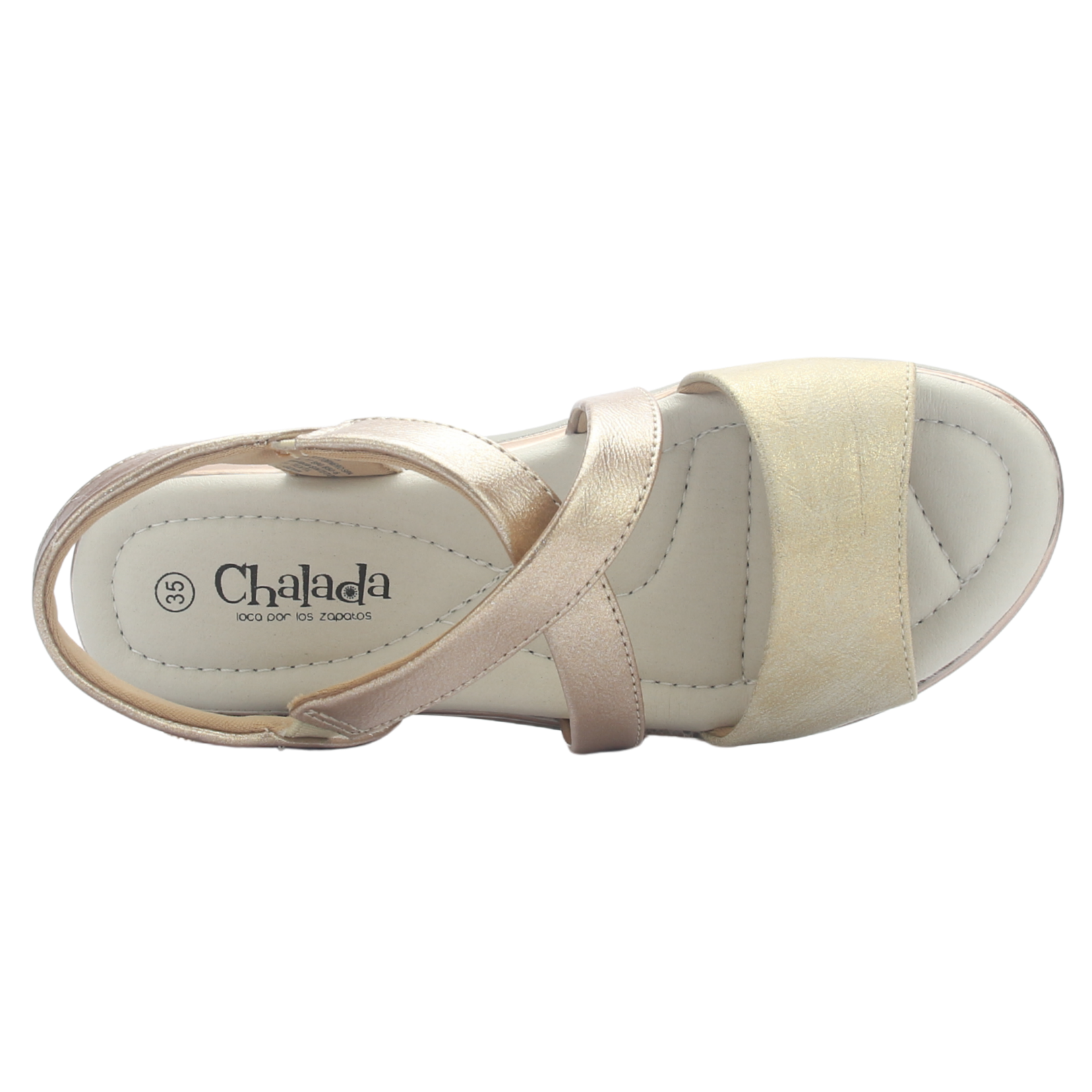 SANDALIA MUJER CHALADA FLORO-6 DORADO CASUAL - 5