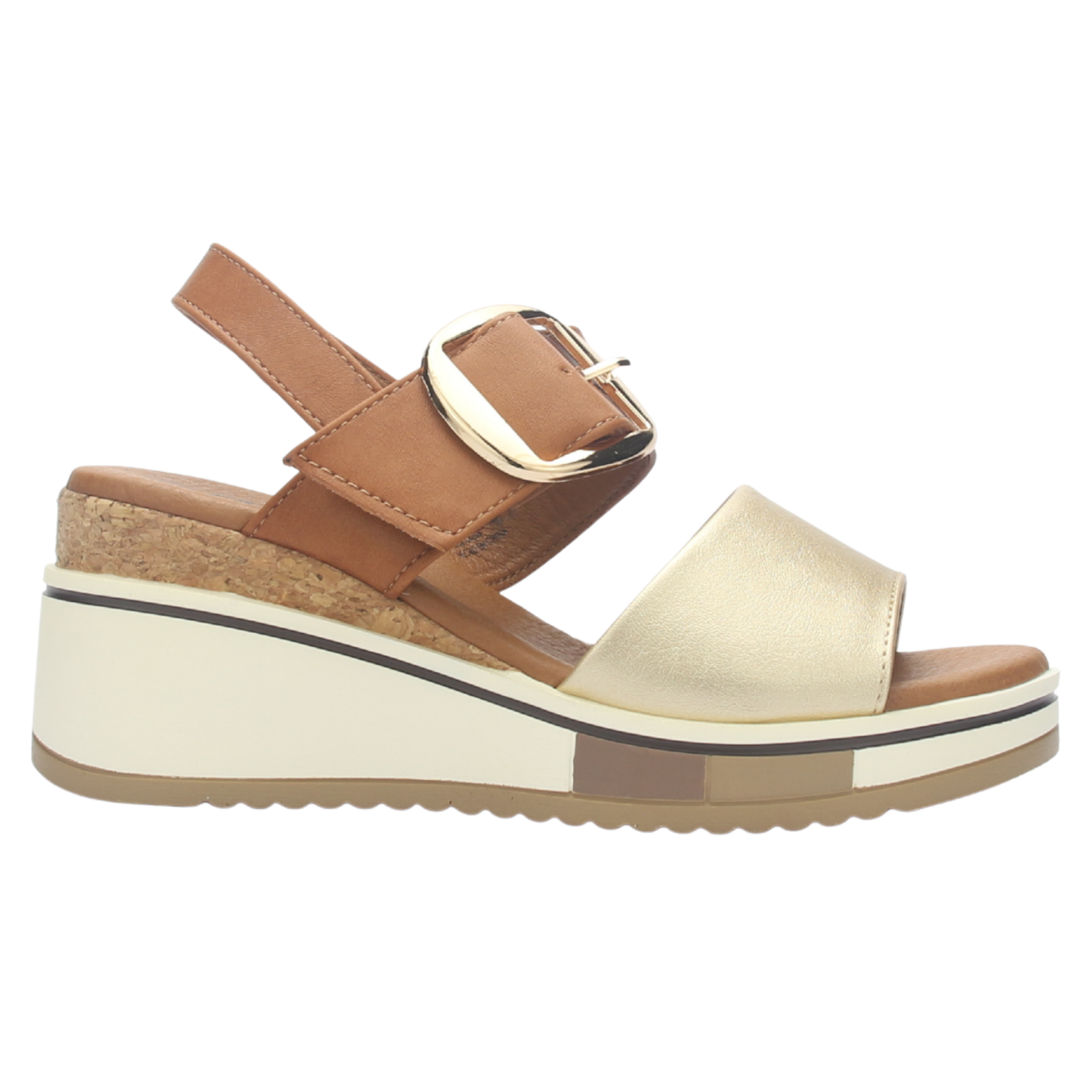 SANDALIA MUJER CHALADA MONACO-1 DORADO CASUAL - 1