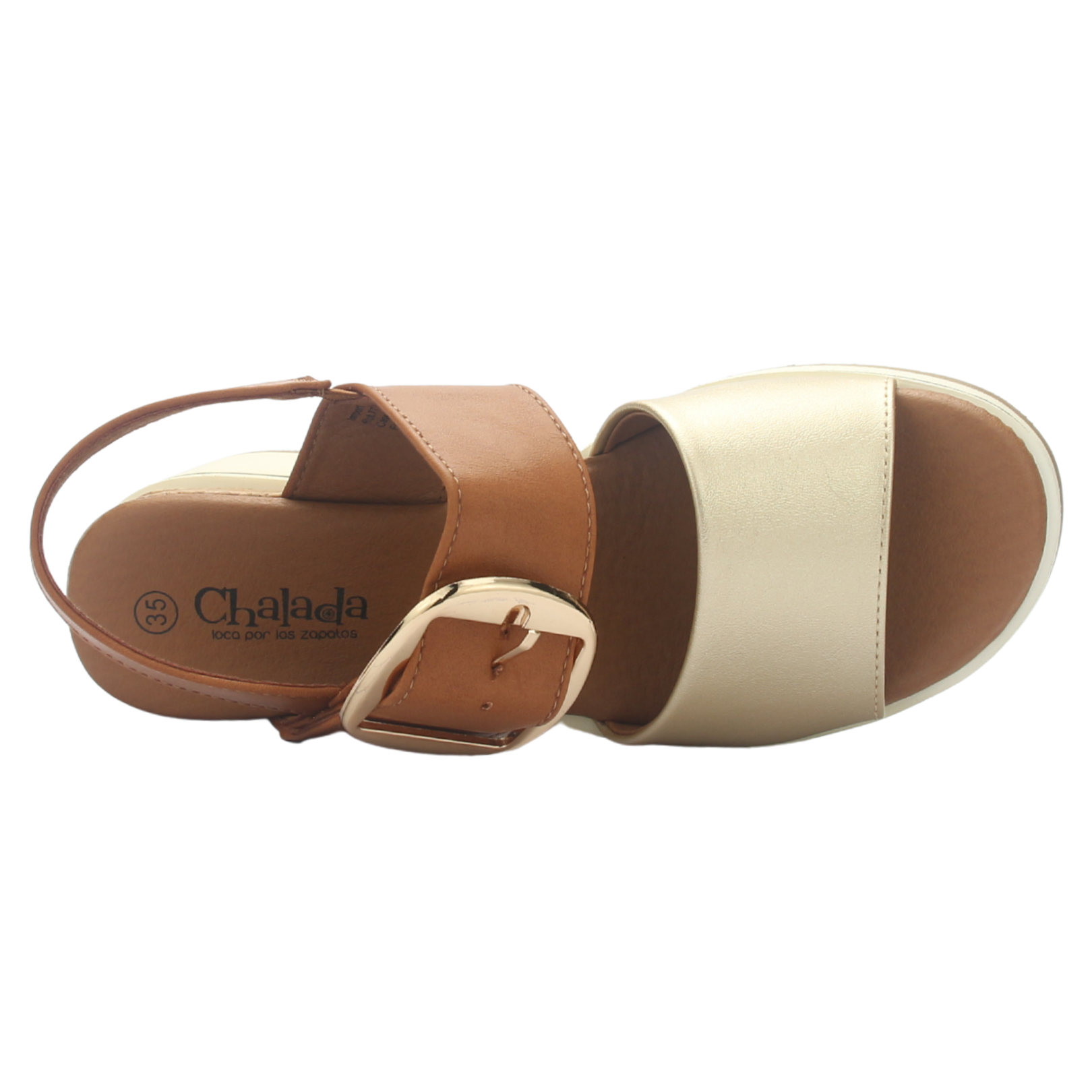 SANDALIA MUJER CHALADA MONACO-1 DORADO CASUAL - 5
