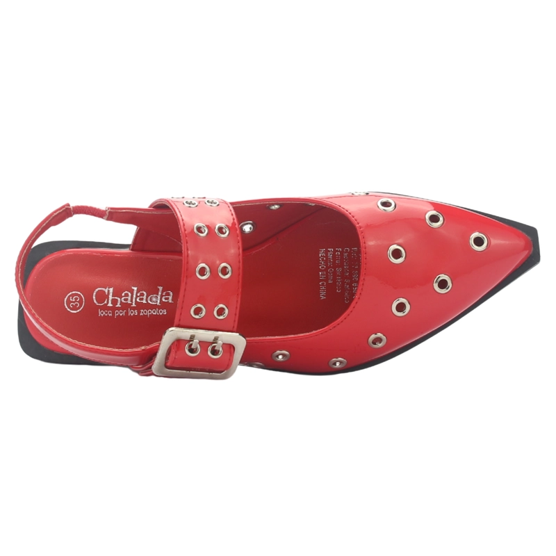 BALLERINA MUJER CHALADA SLIK-20 ROJO CASUAL - 5