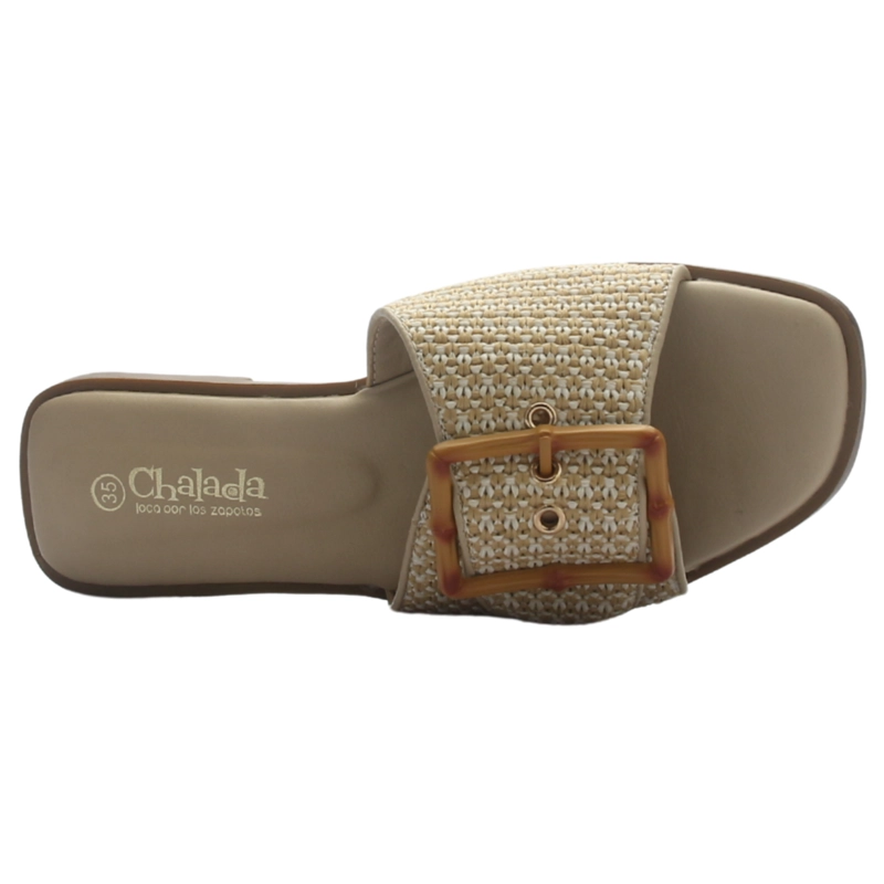 SANDALIA MUJER CASUAL BEIGE CHALADA BELLAGIO-3 - 5