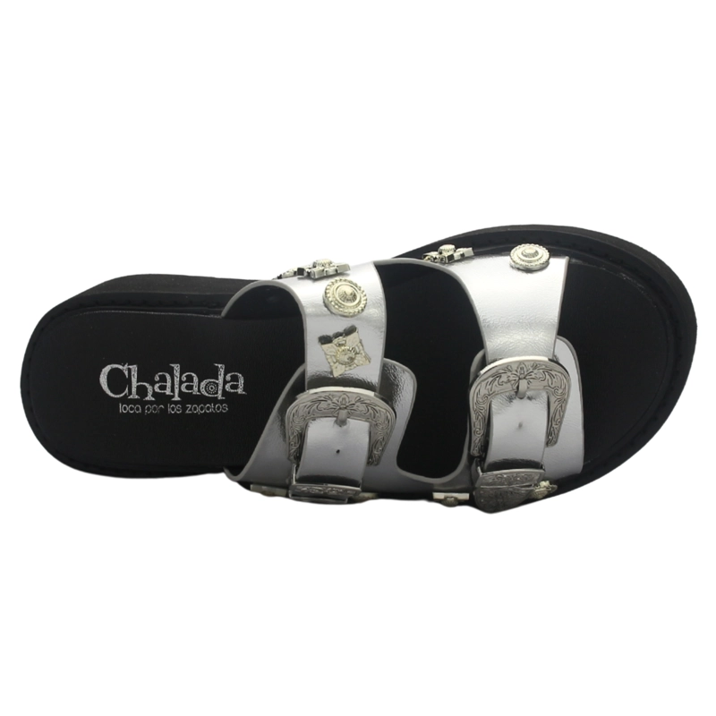 SANDALIA MUJER CASUAL PLATEADA CHALADA WAY-20 - 5