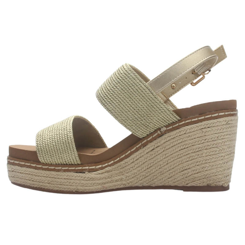 SANDALIA MUJER CASUAL DORADA CHALADA POLEFOM-1 - 2