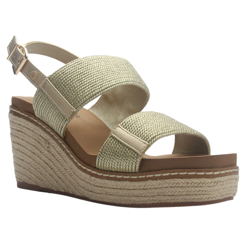 SANDALIA MUJER CASUAL DORADA CHALADA POLEFOM-1 - 3