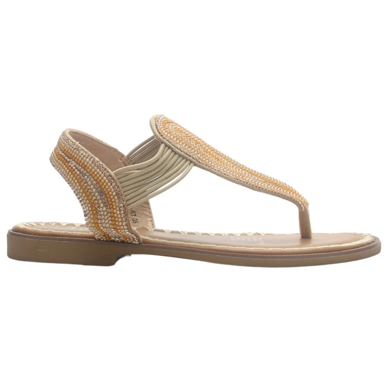 SANDALIA MUJER CASUAL BEIGE CHALADA GRECA-67 - 1