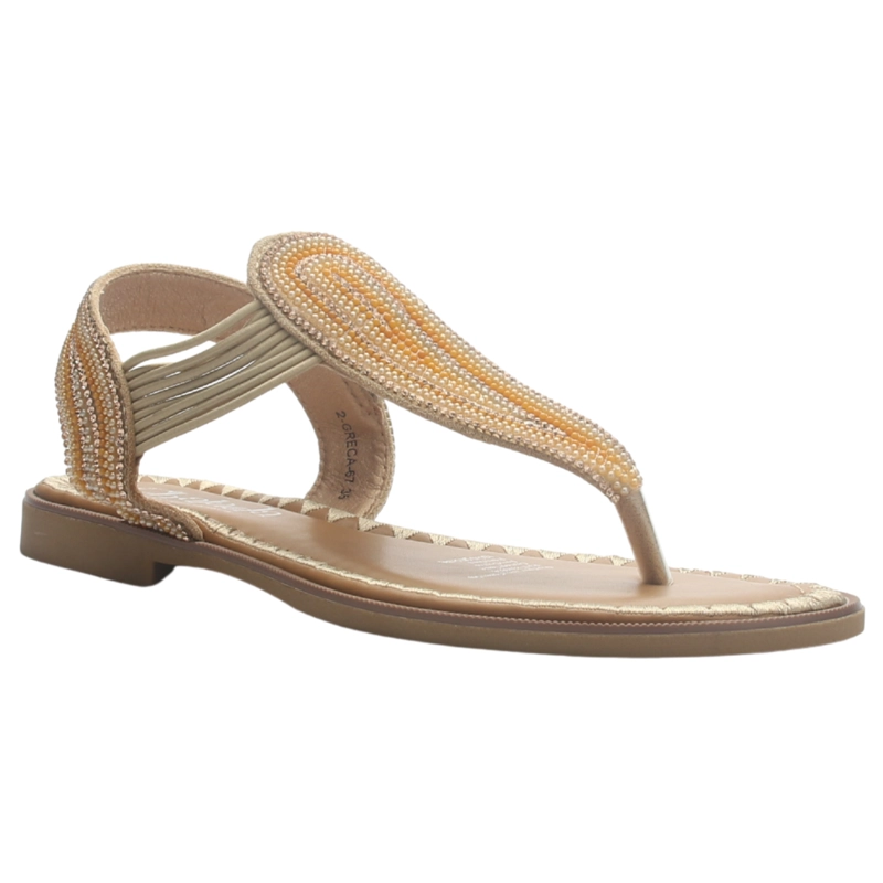 SANDALIA MUJER CASUAL BEIGE CHALADA GRECA-67 - 3