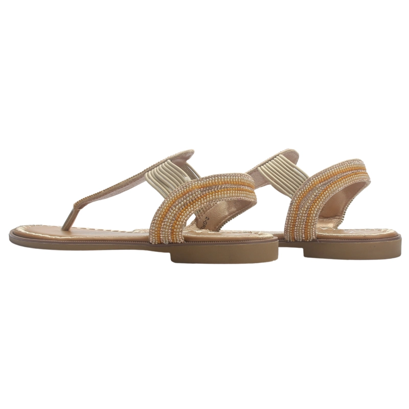 SANDALIA MUJER CASUAL BEIGE CHALADA GRECA-67 - 6