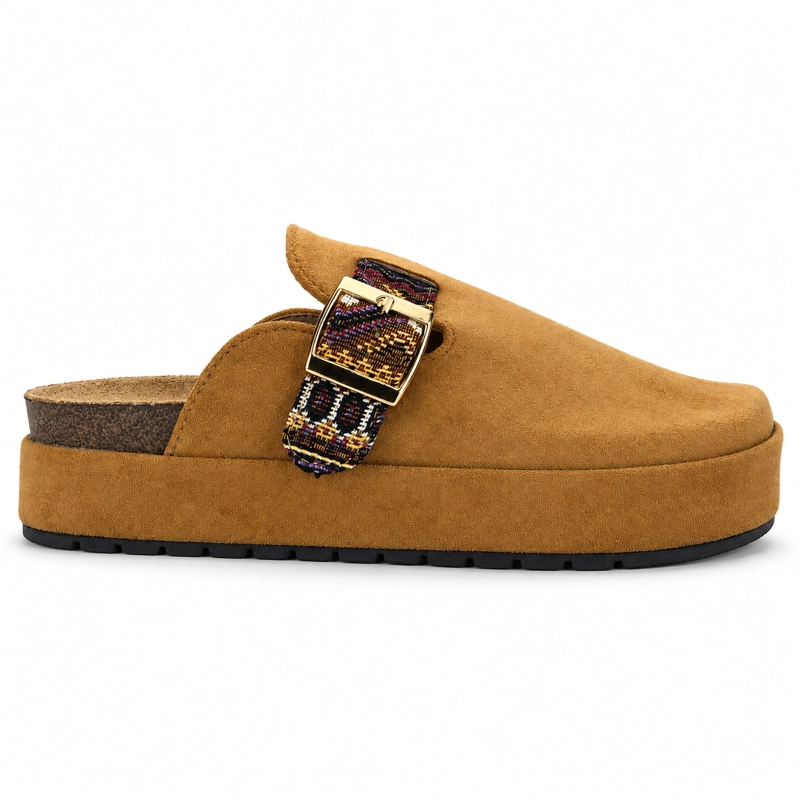 SANDALIA CAMEL MUJER CASUAL CHALADA RISCO - 1