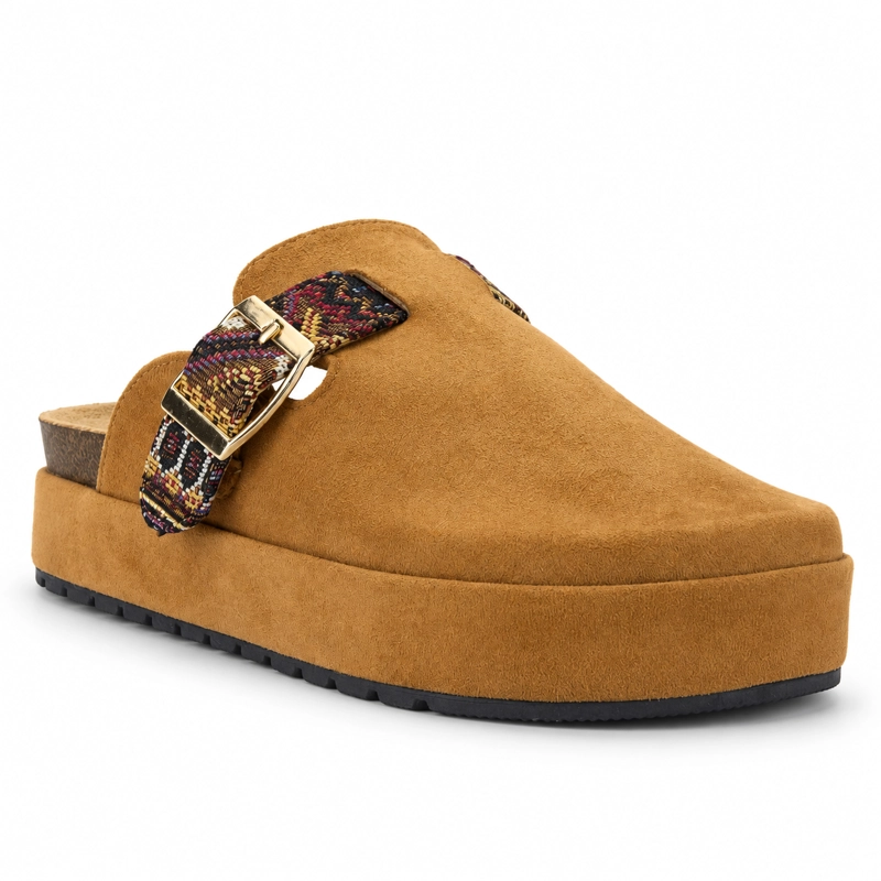 SANDALIA CAMEL MUJER CASUAL CHALADA RISCO - 3