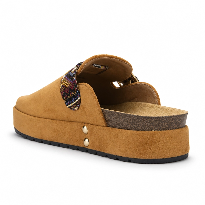 SANDALIA CAMEL MUJER CASUAL CHALADA RISCO - 4