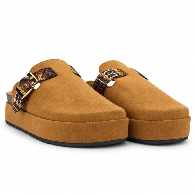 SANDALIA CAMEL MUJER CASUAL CHALADA RISCO - 7