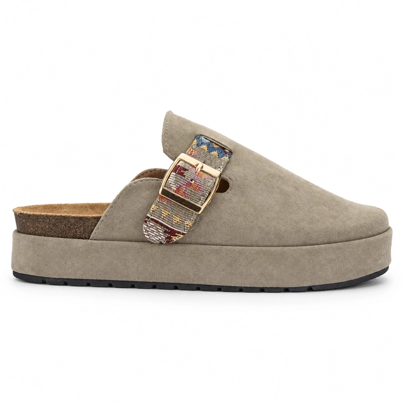 SANDALIA TAUPE MUJER CASUAL CHALADA RISCO - 1