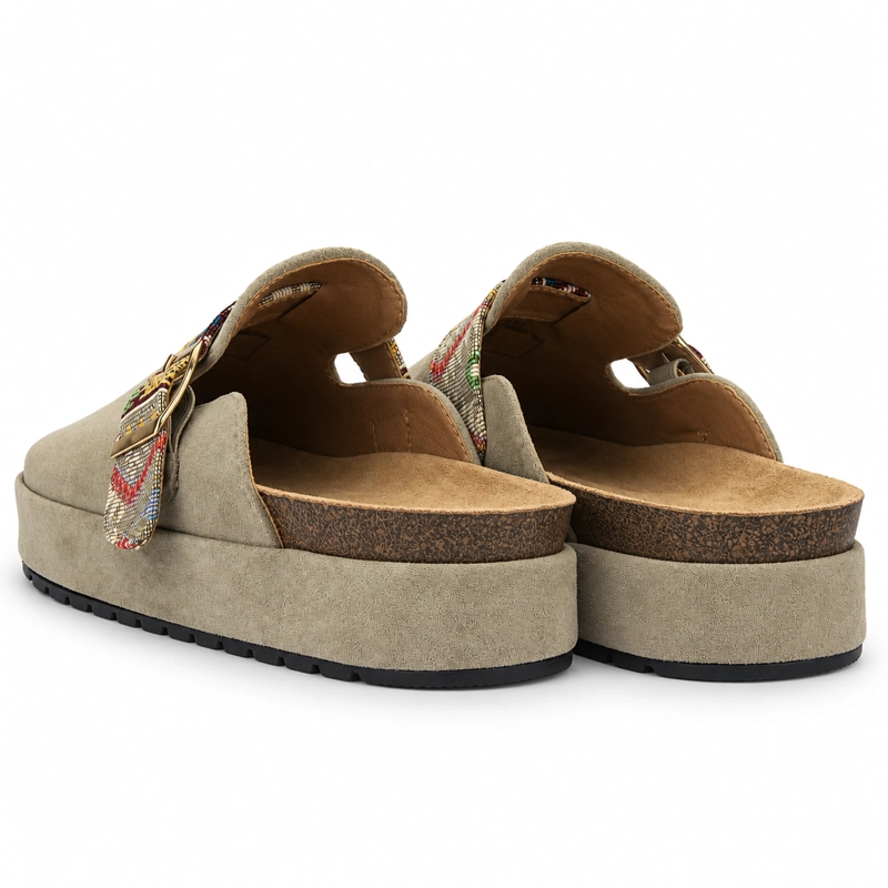 SANDALIA TAUPE MUJER CASUAL CHALADA RISCO - 8