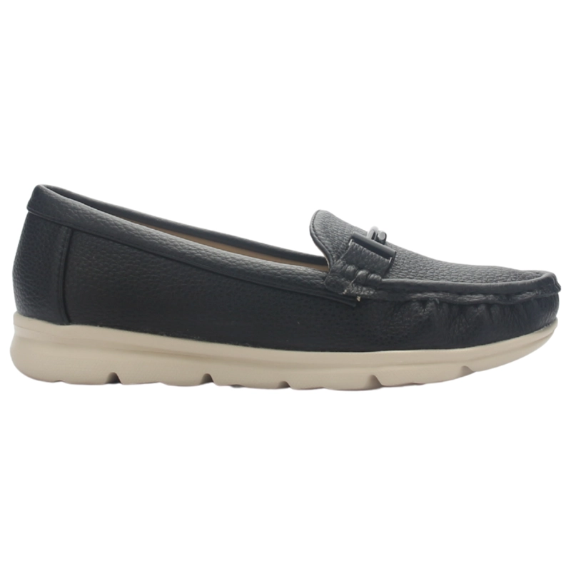 MOCASIN DE MUJER DE COLOR NEGRO CASUAL CHALADA LEVE-1 - 1