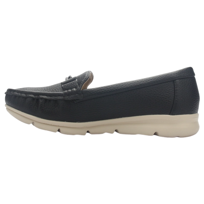 MOCASIN DE MUJER DE COLOR NEGRO CASUAL CHALADA LEVE-1 - 2
