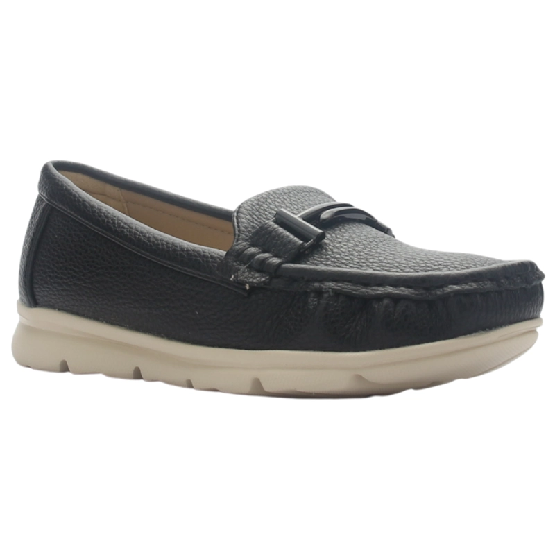 MOCASIN DE MUJER DE COLOR NEGRO CASUAL CHALADA LEVE-1 - 3