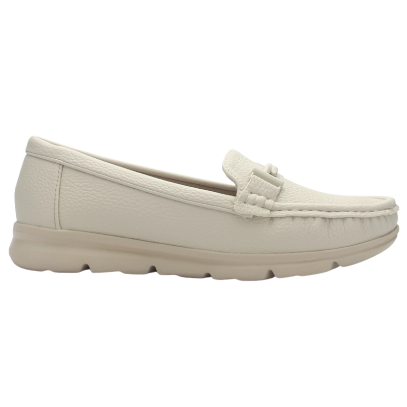 MOCASIN DE MUJER DE COLOR NUDE CASUAL CHALADA LEVE-1 - 1