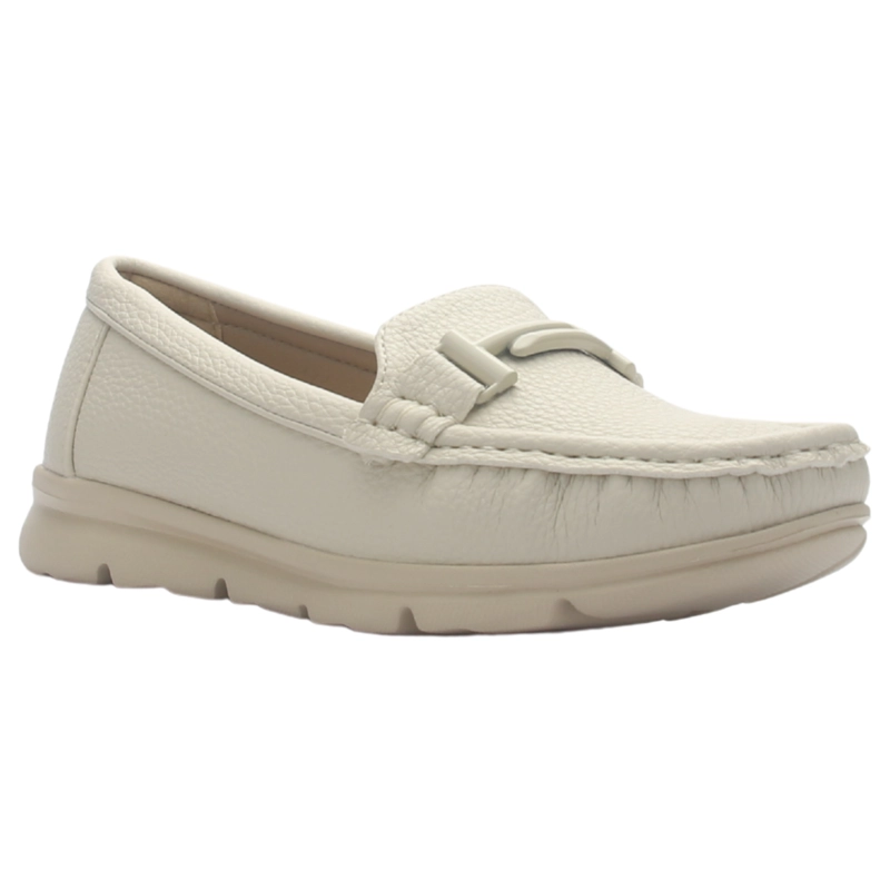 MOCASIN DE MUJER DE COLOR NUDE CASUAL CHALADA LEVE-1 - 3