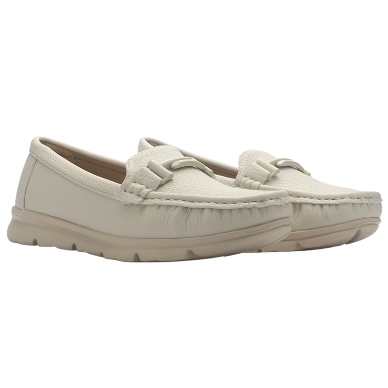 MOCASIN DE MUJER DE COLOR NUDE CASUAL CHALADA LEVE-1 - 5