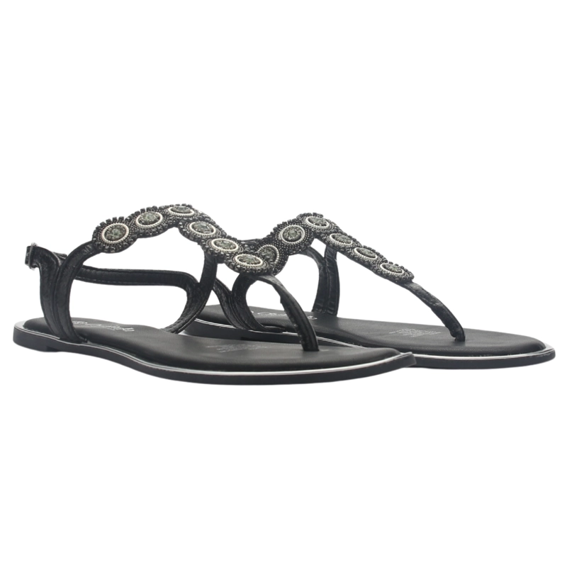 SANDALIA MUJER CASUAL NEGRO CHALADA ALKI-12 - 5