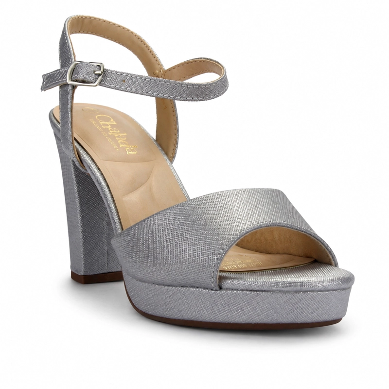 SANDALIA PLATEADO MUJER CASUAL CHALADA VOCE - 3