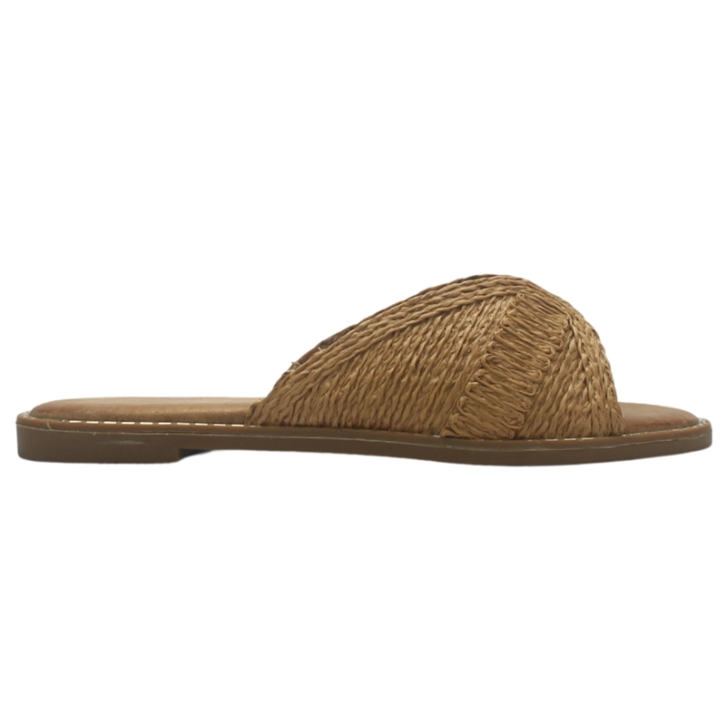 SANDALIA MUJER CASUAL CAMEL CHALADA ALKI-14 - 1