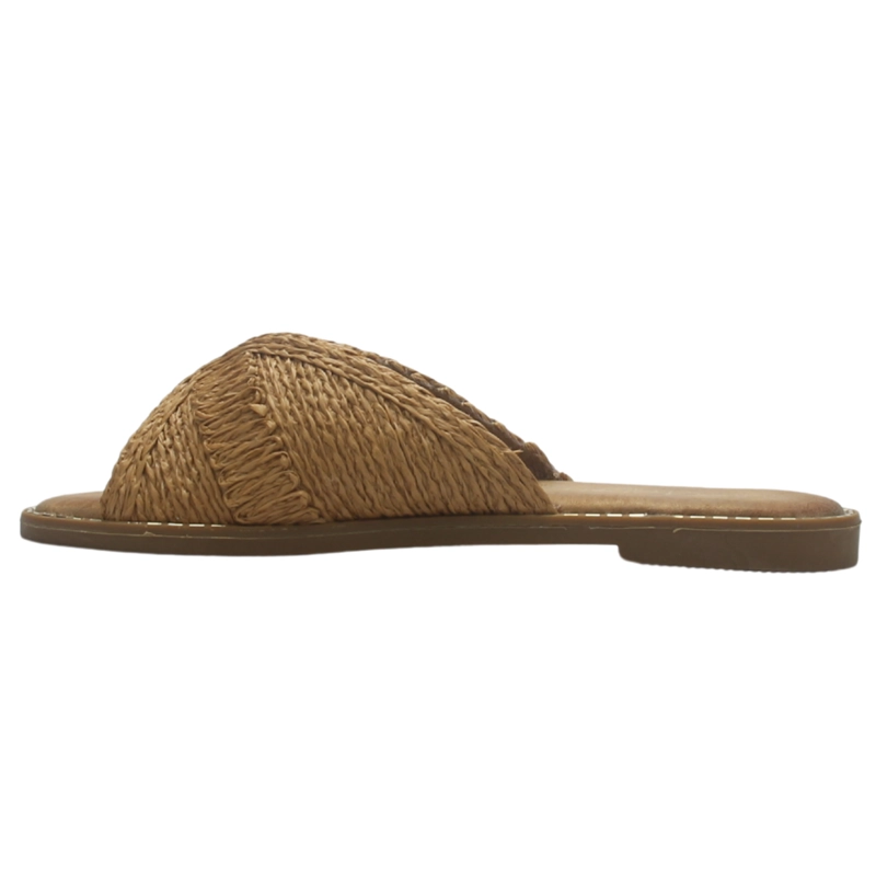 SANDALIA MUJER CASUAL CAMEL CHALADA ALKI-14 - 2
